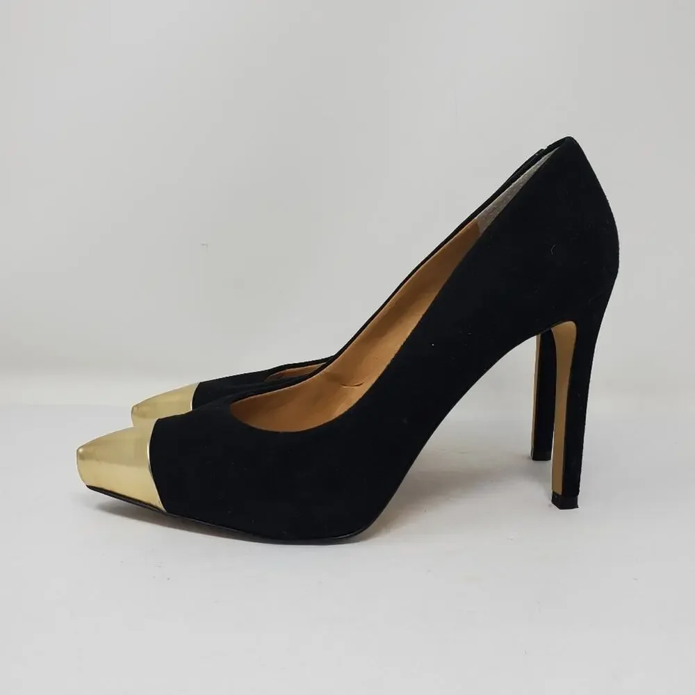 Banana Republic Black suede gold toe 5